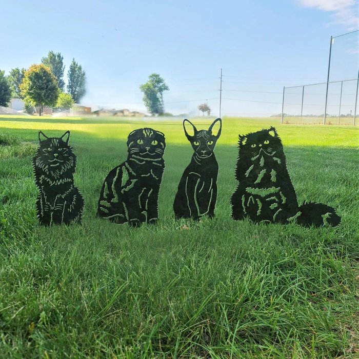 Persian Cat Metal Silhouette