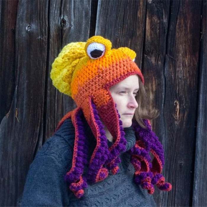 (Hot Sale- 48% OFF) Octopus Pattern Color Block Knitted Hat