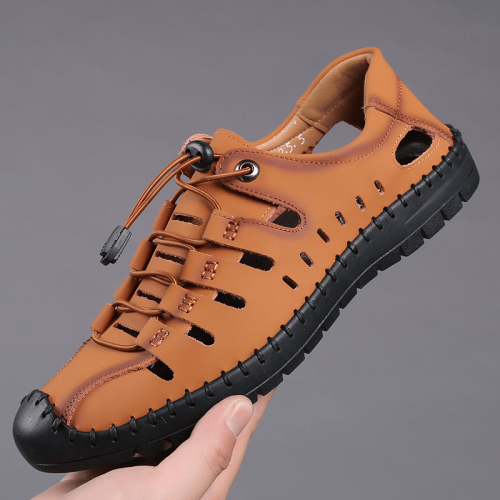 Men's Aviator Wrapped Toe Hollow Leather Sandals-BUY 2 FREE SHIPPING