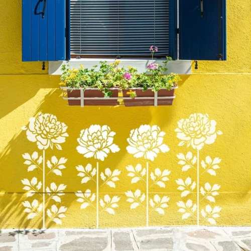 DIY decoration---Garden Fence Large Flower Stencils