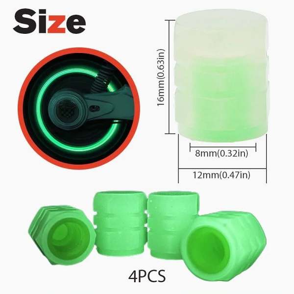 Fluorescent Car Tire Valve Caps
