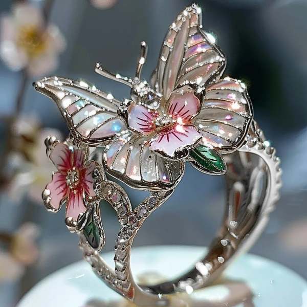 LAST Sale 49% OFF - Butterfly Flower Ring