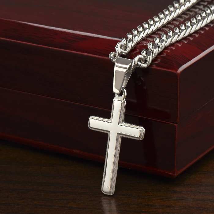 To My Son Cross Necklace From Mom , With Message Card And Gift Box, Necklaces For Birthday, Anniversary, Christmas Gift by Veasoon