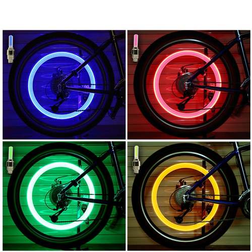 Tyre LED Light Color Flash For Car, Bike or Bicycle Valve Wheel Light (pack of 4)