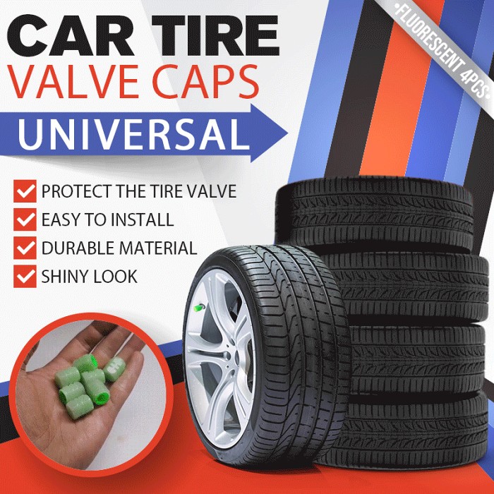 Fluorescent Car Tire Valve Caps