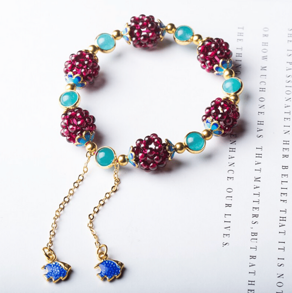 Narual Garnet Stone Pomegranate Bracelet