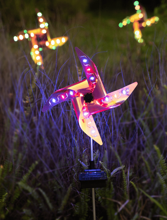 Solar Windmill Colorful Lawn Lamp Outdoor Decorative