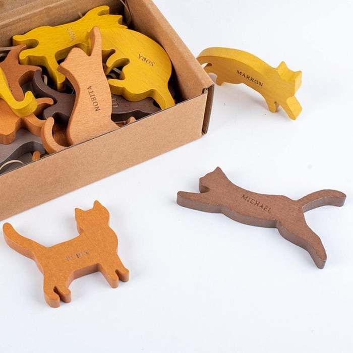 Colorful Cat Stacking Toys - Wooden Balancing Stackable Playset