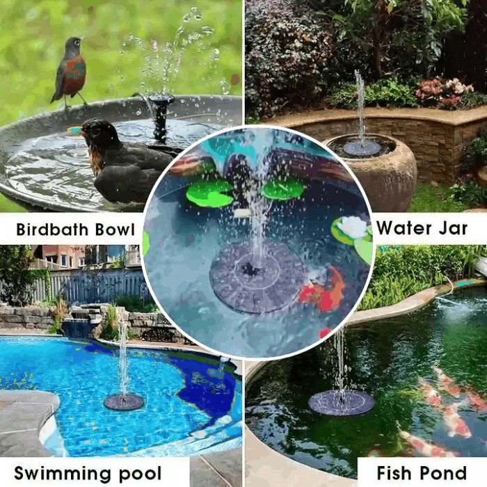 49% OFF-Solar-Powered Bird Fountain Kit