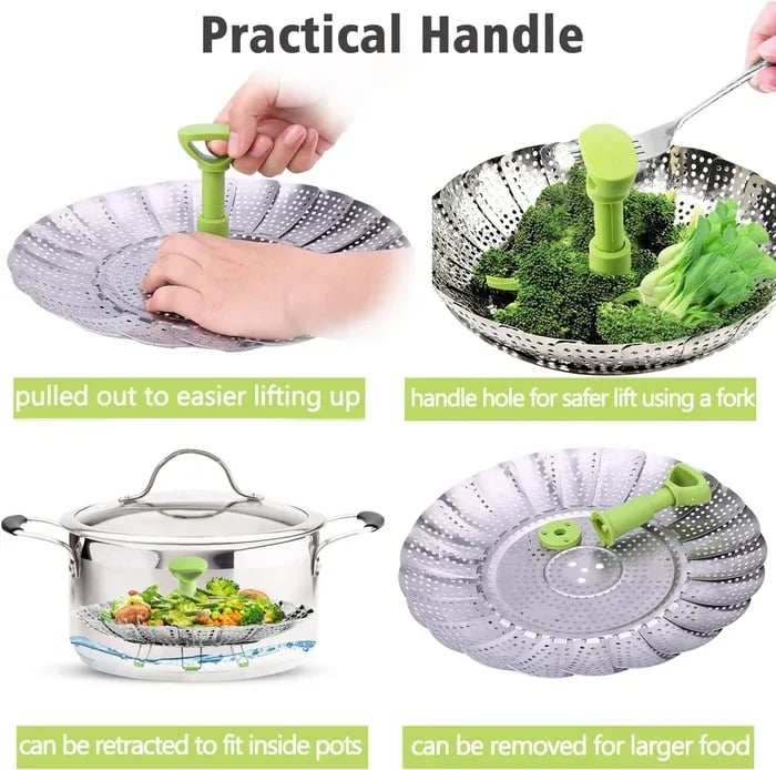 Stainless Steel Vegetable Steamer--Folding Steamer