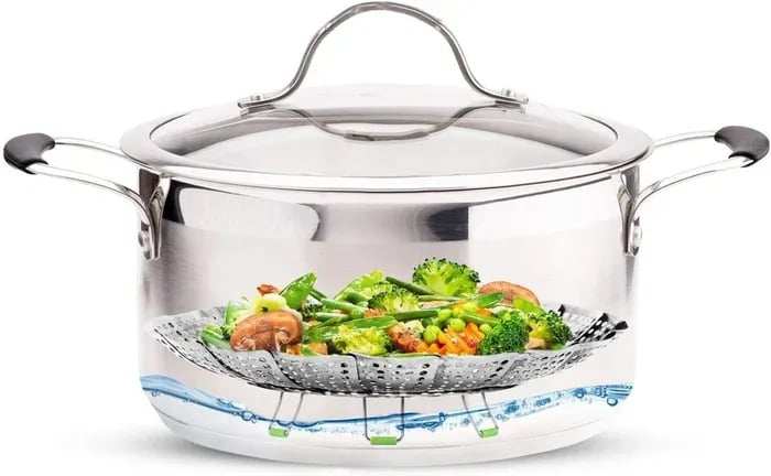 Stainless Steel Vegetable Steamer--Folding Steamer