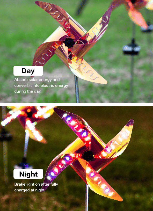 Solar Windmill Colorful Lawn Lamp Outdoor Decorative