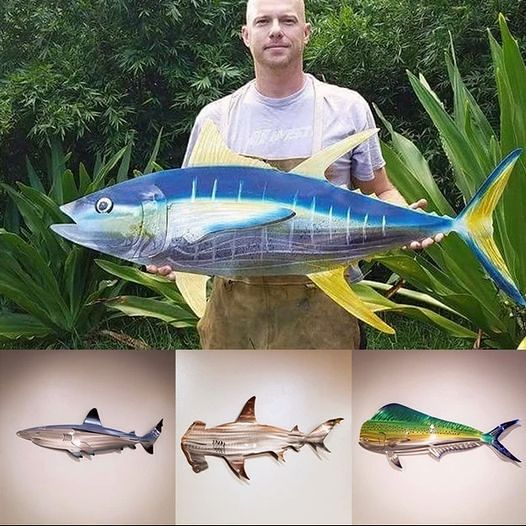 49% OFF -  Metal Shark Art Wall Decor