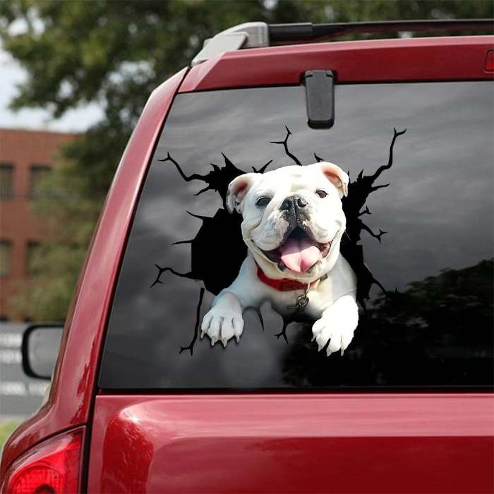 3D Stereo Dog Crack Sticker