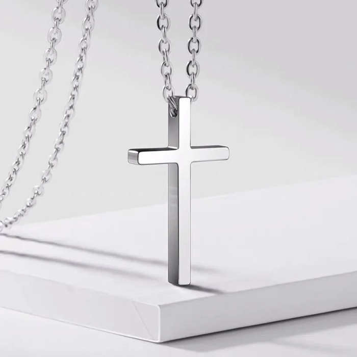 Grandson Gift Cross pendant Necklace Stainless Steel Jewelry by Veasoon