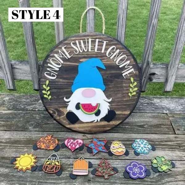 2023-Christmas Hot Sale 48% OFF -Cute 3D Seasonal Interchangeable Gnome Door Hanger