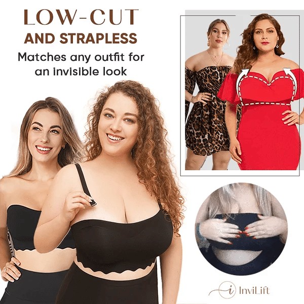 LAST DAY 49% OFF-Plus size Sexy Strapless Invisible Push Up Bra(Buy 1 Get 2 Free)