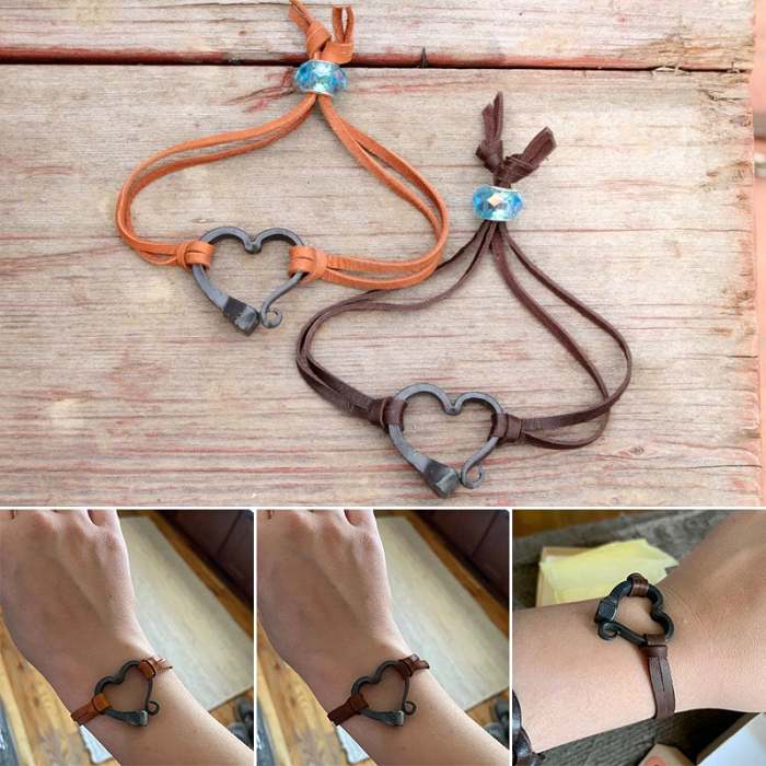 Valentine's Day-Handmade Love Horseshoe Nail Bracelet