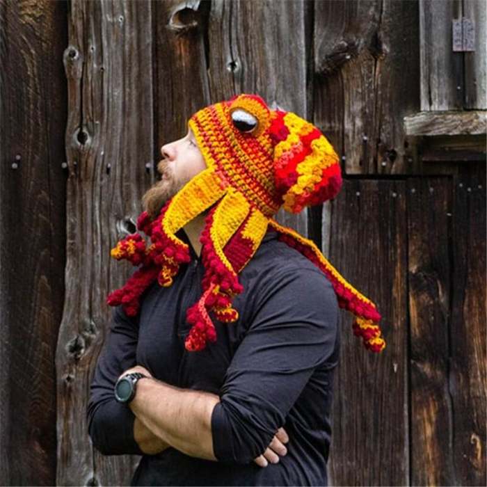 (Hot Sale- 48% OFF) Octopus Pattern Color Block Knitted Hat