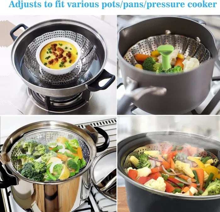 Stainless Steel Vegetable Steamer--Folding Steamer
