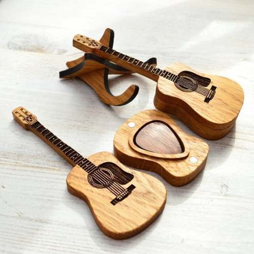 Hot Sale Promotion 49% OFF - Wooden Acoustic Guitar Pick Box