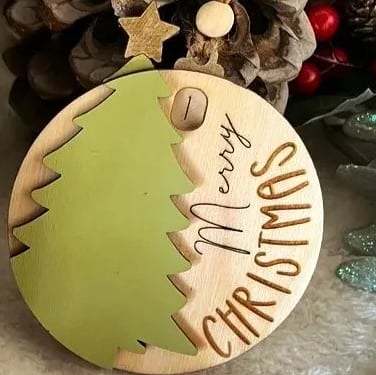Handmade Wood CarvingsCountdown to Christmas Sliding Ornament