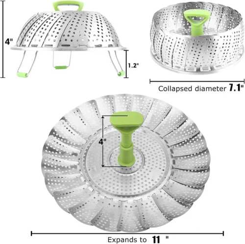 Stainless Steel Vegetable Steamer--Folding Steamer