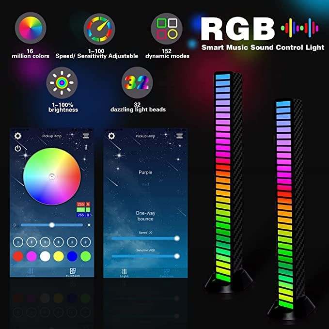 (49% OFF)Wireless Sound Activated RGB Light Bar-