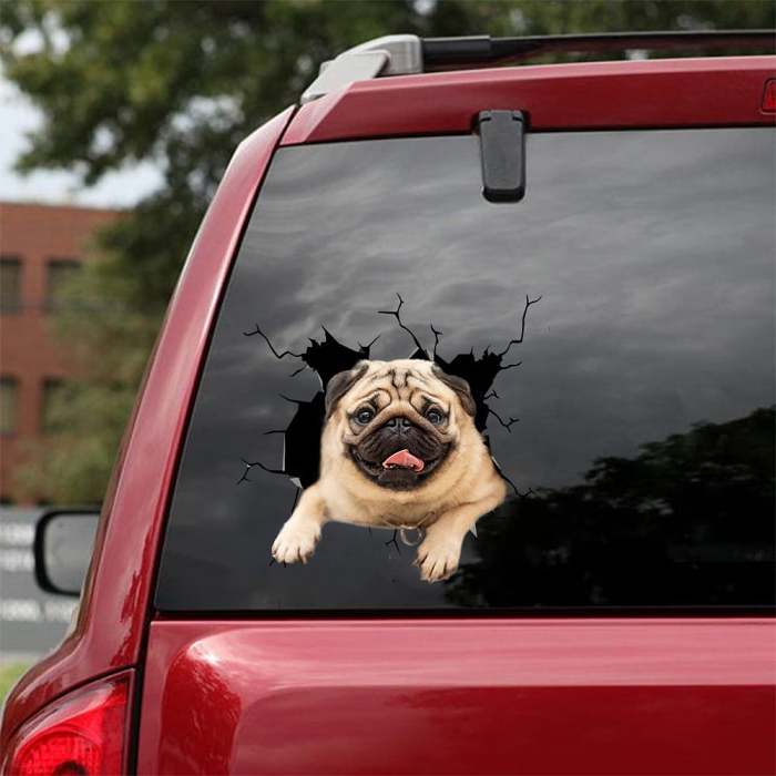 3D Stereo Dog Crack Sticker