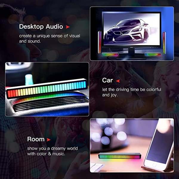 (49% OFF)Wireless Sound Activated RGB Light Bar-