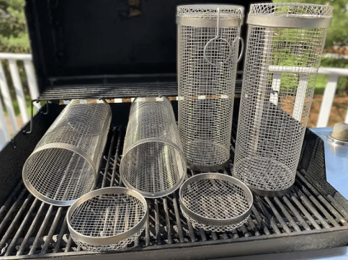 BBQ outdoor grill net / Barbecue stainless steel wire mesh cylinder