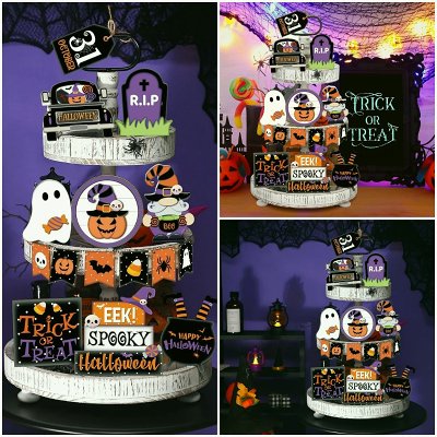 ( Hot Sale 49% Off )Halloween Tiered Tray Decor Bundle by Veasoon