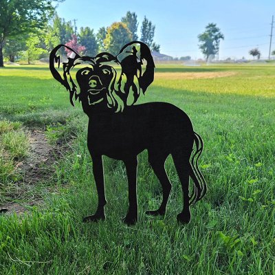 Chinese Crested Metal Dog Silhouette