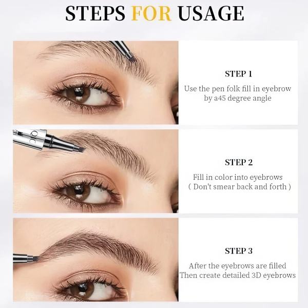 BUY 1 GET 1 FREE(2 PCS)High Quality 3D Waterproof Microblading Eyebrow Pen 4 Fork Tip Tattoo Pencil
