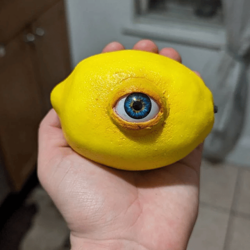 Spooky Cute Lemon Decor with Eyes by Veasoon