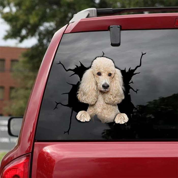 3D Stereo Dog Crack Sticker
