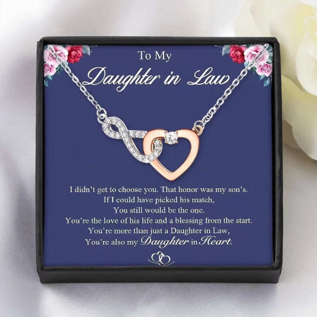 To my daughter-in-law necklace with text gift card and gift box packaging by Veasoon