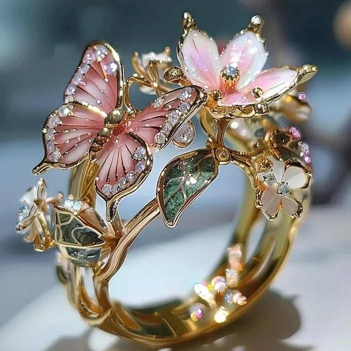 LAST Sale 49% OFF - Butterfly Flower Ring