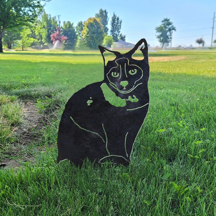 Seal Point Cat Metal Silhouette