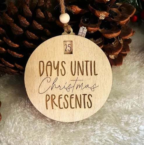 Handmade Wood CarvingsCountdown to Christmas Sliding Ornament