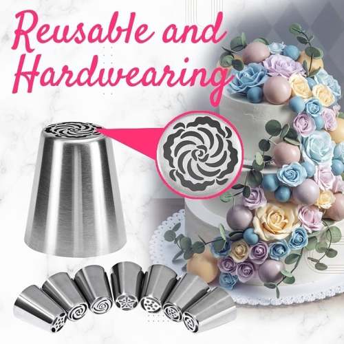 BUY 2 FREE SHIPPING - Cake Decor Piping Nozzle 8 Pcs/Set