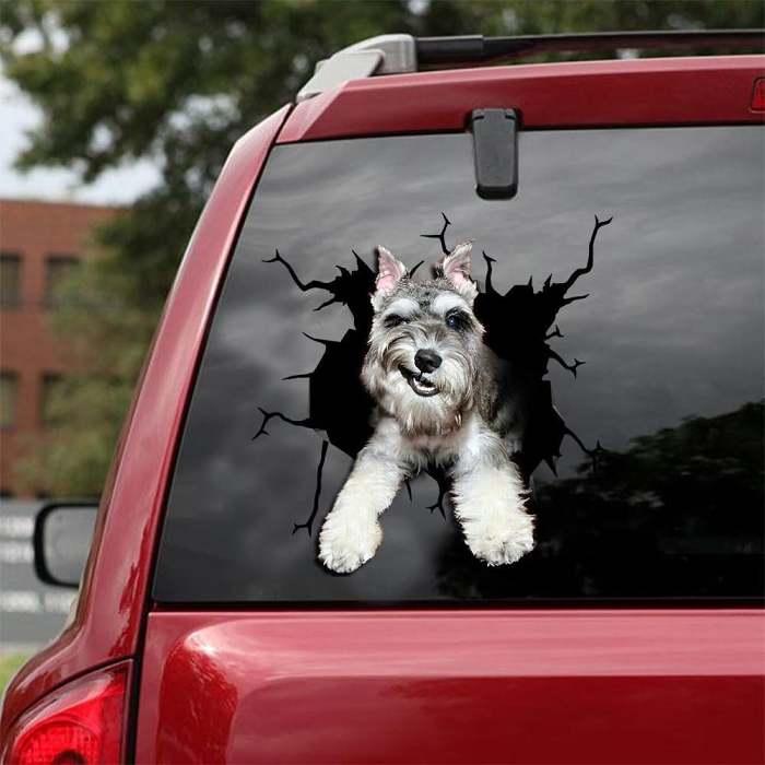 3D Stereo Dog Crack Sticker