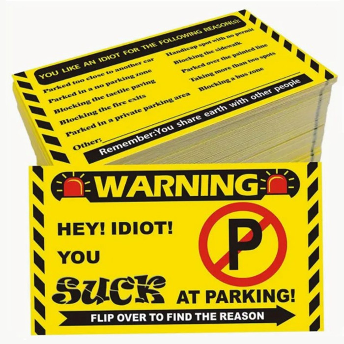 Pack of 50 - PRIVATE PARKING VIOLATION WARNING CARDS