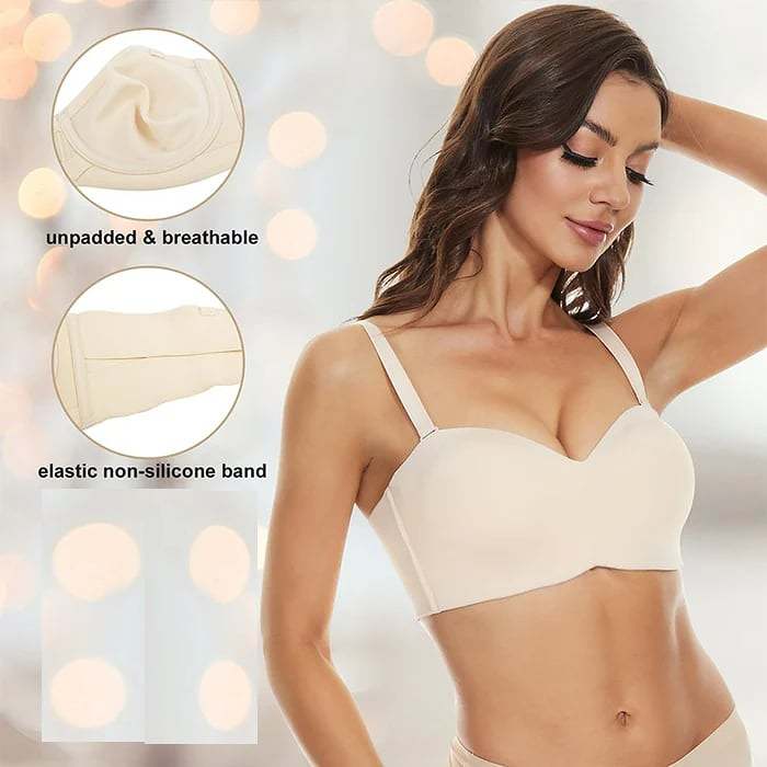 Full Support Non-Slip Convertible Bandeau Bra