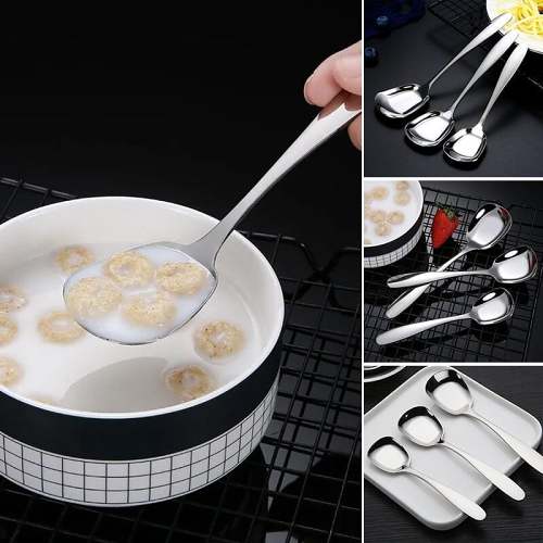 Square Head Stainless Steel Spoon