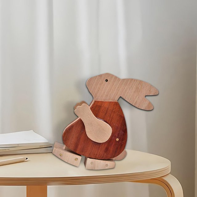 Wooden automatic walking toy on a slope
