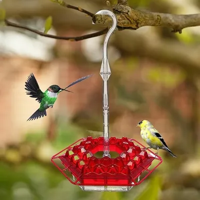 Hummingbird Feeder With Perch And Built-in Ant Moat - Warm Hummingbird Gift