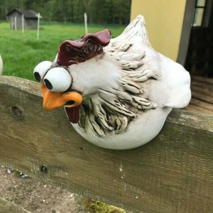 Funny Chicken Garden Fence Decoration