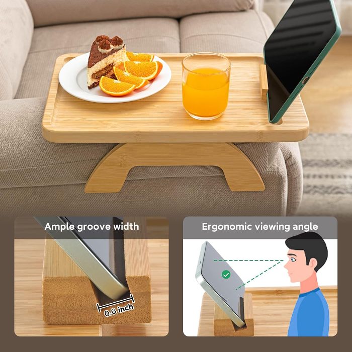 360° Rotating Sofa Armrest Tray