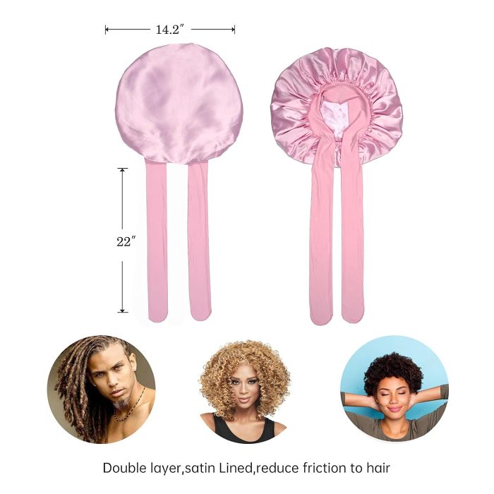 Bow-Knot Satin Anti-Drop Sleep Cap